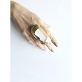 White Gold Ring, Large Ring, White Ring, Big Modernist, Rough Contemporary,